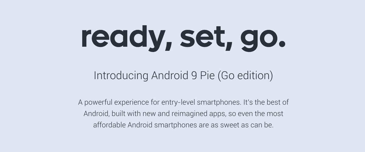 Android 9 Pie Go Edition
